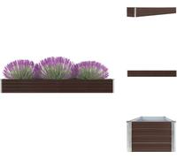 vidaXL Bac de jardin surélevé Acier galvanisé 320×40×45 cm Marron - Pots de fleurs & Jardinières