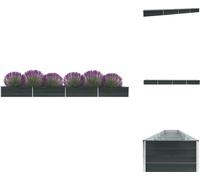 vidaXL Bac de jardin surélevé Acier galvanisé 600x80x45 cm Anthracite - Pots de fleurs & Jardinières