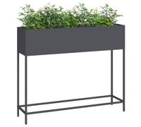 vidaXL Bac de Jardin surélevé Anthracite 100 x 26 x 82 cm Acier, Support de Plantes Robuste pour Jardin et terrasse, planteur surélevé, Essentiel pour l'extérieur, déco Nature