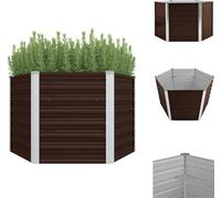 vidaXL Bac de jardin surélevé Marron 129 x 129 x 77 cm Acier galvanisé - Pots de fleurs & Jardinières