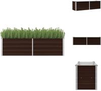 vidaXL Bac de jardin surélevé Marron 160 x 40 x 45 cm Acier galvanisé - Pots de fleurs & Jardinières