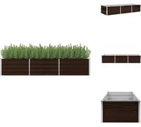 vidaXL Bac de jardin surélevé Marron 240 x 80 x 45 cm Acier galvanisé - Pots de fleurs & Jardinières