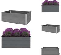vidaXL Bac de jardin surélevé WPC 150 x 100 x 54 cm Gris - Pots de fleurs & Jardinières