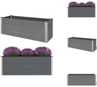 vidaXL Bac de jardin surélevé WPC 150 x 50 x 54 cm Gris - Pots de fleurs & Jardinières