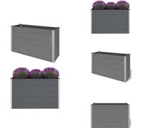 vidaXL Bac de jardin surélevé WPC 150 x 50 x 91 cm Gris - Pots de fleurs & Jardinières