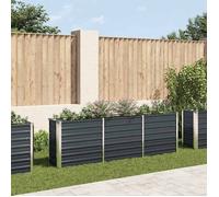 vidaXL Lit surélevé de jardin en acier galvanisé 240 x 40 x 77 cm Anthracite