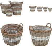 vidaXL Bac surélevé 4 pcs. saule avec revêtement PE - Bac surélevé - Bacs à plantes - Pots à plantes