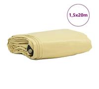 Vidaxl Bâche 650g / M² Beige 1,5 X 20 M Toile Avec Revêtement En Pvc