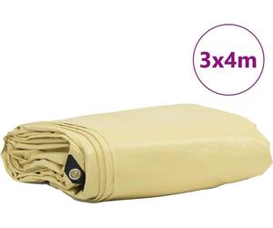 vidaXL Bâche 650g / m² Beige 3 x 4 m Canvas avec revêtement PVC