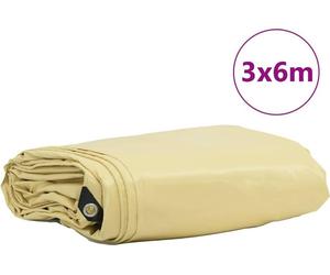vidaXL Bâche 650g / m² Beige 3 x 6 m Canvas avec revêtement PVC