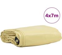 vidaXL Bâche 650g / m² Beige 4 x 7 m Canvas avec revêtement PVC