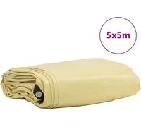 vidaXL Bâche 650g / m² Beige 5 x 5 m Canvas avec revêtement PVC