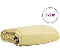 vidaXL Bâche 650g / m² Beige 5 x 7 m Canvas avec revêtement PVC