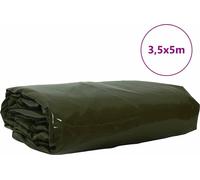 vidaXL, toile plane, 650 g/m², vert olive, 3,5 x 5 mètres, avec revêtement PVC