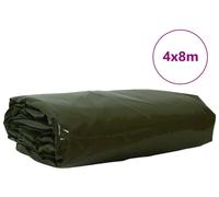 vidaXL Bâche 650g / m² Vert Olive 4 x 8 m Toile avec revêtement en PVC, Housse en Toile imperméable pour Jardin et terrasse, bâche Moderne, Protection Universelle, idéale Toutes Saisons