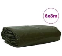 vidaXL Bâche 650g / m² vert olive 6 x 8 m Canvas avec revêtement PVC