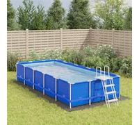 vidaXL Bâche de piscine gris clair 640x321 cm géotextile polyester Gris clair G