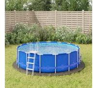 vidaXL Bâche de Piscine, Tapis de Sol Rond, Couverture de Piscine, Protection de Piscine Jardin Terrasse, Gris Clair Ø366 cm Géotextile Polyester Gris clair G