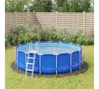vidaXL Bâche de Piscine, Tapis de Sol Rond, Couverture de Piscine, Protection de Piscine Jardin Terrasse, Gris Clair Ø396 cm Géotextile Polyester Gris clair G