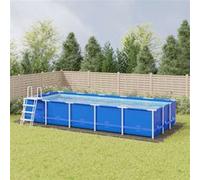 vidaXL Bâche de Piscine, Tapis de Sol Rond, Couverture de Piscine, Protection de Piscine Jardin Terrasse, Gris Clair 999x500 cm Géotextile Polyester Gris clair G