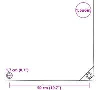 vidaXL Bâche de protection 650 g/m² 1,5x6 m noir