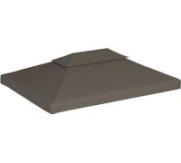 vidaXL Bâche de toit de pavillon avec conduit de cheminée 310 g/m² 4x3 m Taupe