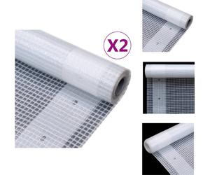 vidaXL Bâches de couverture grillagées 2 pcs. 260 g/m² 1,5x5 m Blanc - Bâches