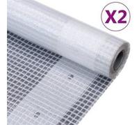 vidaXL Bâche Leno grillagée 2 pcs 260 g/m² 2x15 m blanc