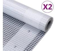 vidaXL Bâche de couverture grillagée 2 pcs 260 g/m² 3x5 m blanc