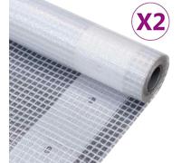 vidaXL Bâches Leno 2 pcs 2x15 m - Blanc
