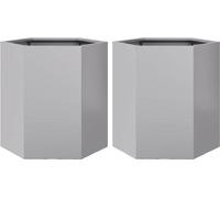vidaXL Bacs à plantes de jardin 2pcs hexagonaux 46x40x45cm Acier galvanisé