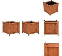 vidaXL Bacs surélevés 2 pcs. 50x50x50 cm bois de sapin - Pots de fleurs & Jardinières