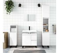 vidaXL Armoire de salle de bain 65x33x60 cm - 2 tiroirs, compartiment, avec pieds, blanc