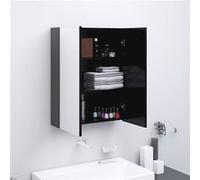 vidaXL Armoire à miroir de salle de bain 60x15x75 cm MDF Anthracite