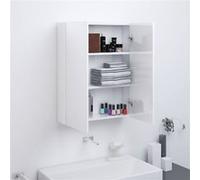 vidaXL Armoire à miroir de salle de bain 60x15x75cm MDF Blanc brillant