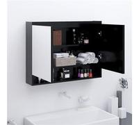 vidaXL Badkamerkast met spiegel 80x15x60 cm MDF antracietkleurig331536 Anthracite G