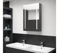 vidaXL Badkamerkast met spiegel en LED 50x13x70 cm glanzend grijs326498 Gris G