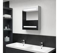 vidaXL Badkamerkast met spiegel en LED 50x14x60 cm betongrijs326479 Gris G