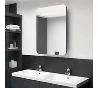 vidaXL Badkamerkast met spiegel en LED 60x11x80 cm glanzend grijs326506 Gris G