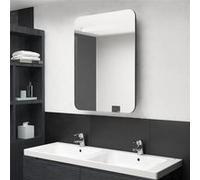 vidaXL Badkamerkast met spiegel en LED 60x11x80 cm grijs326505 Gris G