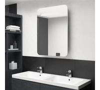 vidaXL Badkamerkast met spiegel en LED 60x11x80 cm wit en eikenkleurig326508 Blanc G