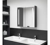 vidaXL Badkamerkast met spiegel en LED 62x14x60 cm glanzend grijs326521 Gris G