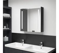 vidaXL Badkamerkast met spiegel en LED 62x14x60 cm glanzend zwart326519 Noir G