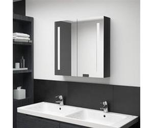 vidaXL Badkamerkast met spiegel en LED 62x14x60 cm glanzend zwart326519 Noir G