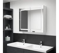 vidaXL Badkamerkast met spiegel en LED 80x12x68 cm glanzend wit326517 Blanc G