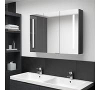 vidaXL Badkamerkast met spiegel en LED 89x14x62 cm glanzend zwart326526 Noir G