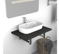 vidaXL Meuble de salle de bain Étagère suspendue pour lavabo Gris 60x40x16,3 cm