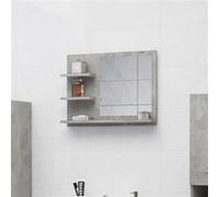 vidaXL Miroir de Salle de Bain, Miroir de Courtoisie, Miroir de Maquillage, Miroir Cosmétique Toilette Maison Intérieur, Gris Béton Bois d’Ingénierie