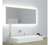 Vidaxl Miroir Led De Salle De Bain Chêne Sonoma 100x8,5x37cm Aggloméré