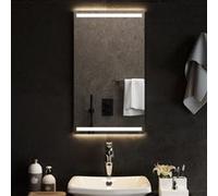 vidaXL Miroir de Salle de Bain à LED Décoratif Cosmétique Miroir de Courtoisie Miroir de Maquillage Toilette Maison Intérieur 40x70 cm